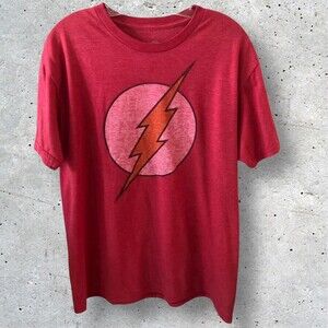 DC Comics Originals Men's The Flash Red Distressed T Shirt Tee Size Large